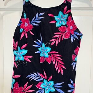 Athena Collection Pink and Gray Floral Dress